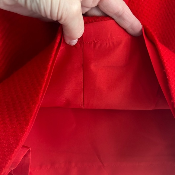 Vintage Hobnobber Red Mini Wool Blend Slash Pocket Women's Skirt Size 4 - Picture 8 of 9